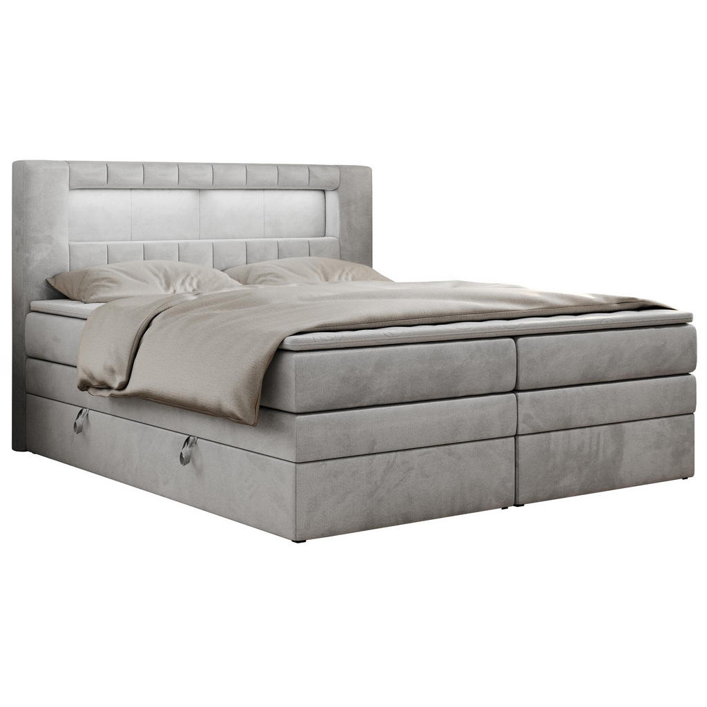 MKS BOXSPRINGBETT Hellgrau