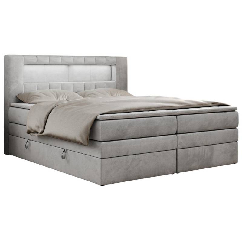 MKS BOXSPRINGBETT Hellgrau