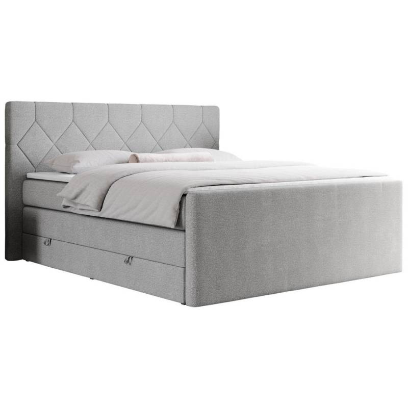 MKS BOXSPRINGBETT Hellgrau