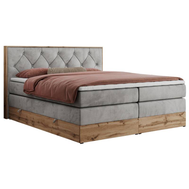 MKS BOXSPRINGBETT Hellgrau