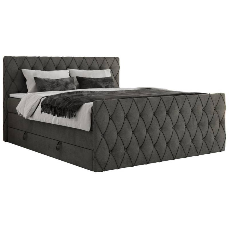 MKS BOXSPRINGBETT Hellgrau