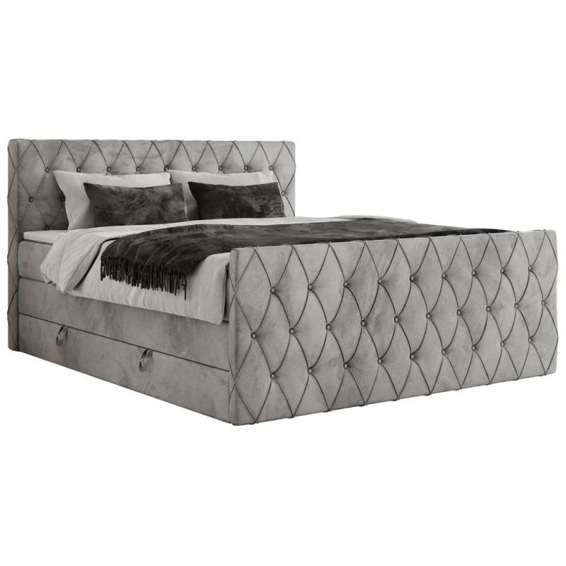 MKS BOXSPRINGBETT Hellgrau