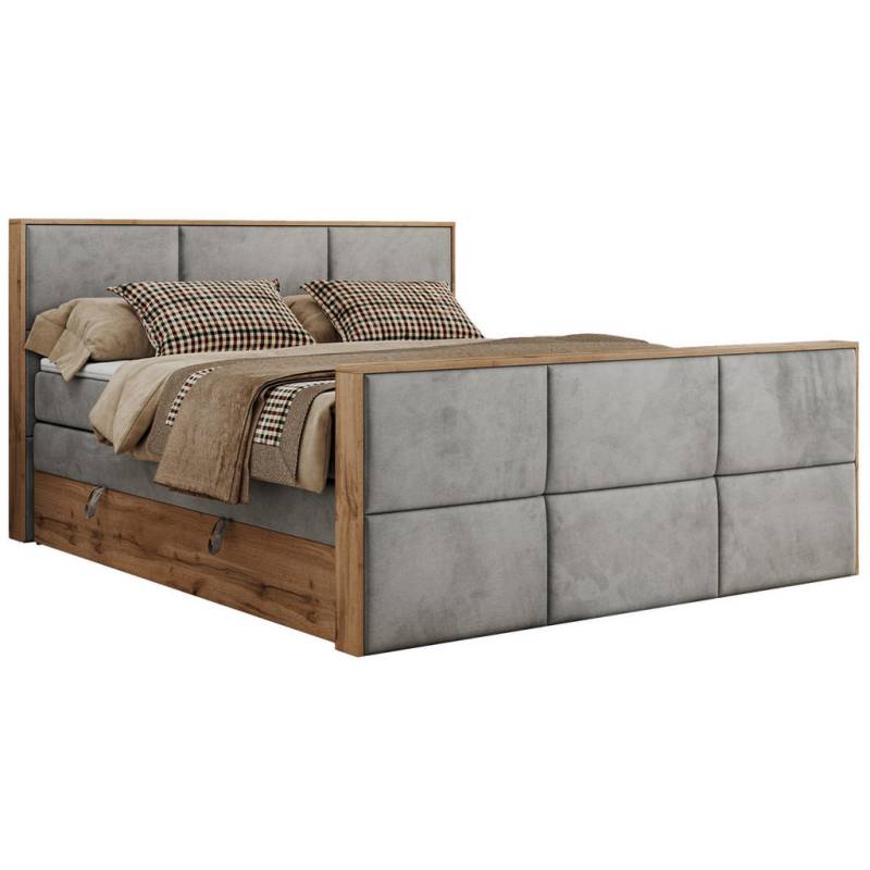MKS BOXSPRINGBETT Hellgrau