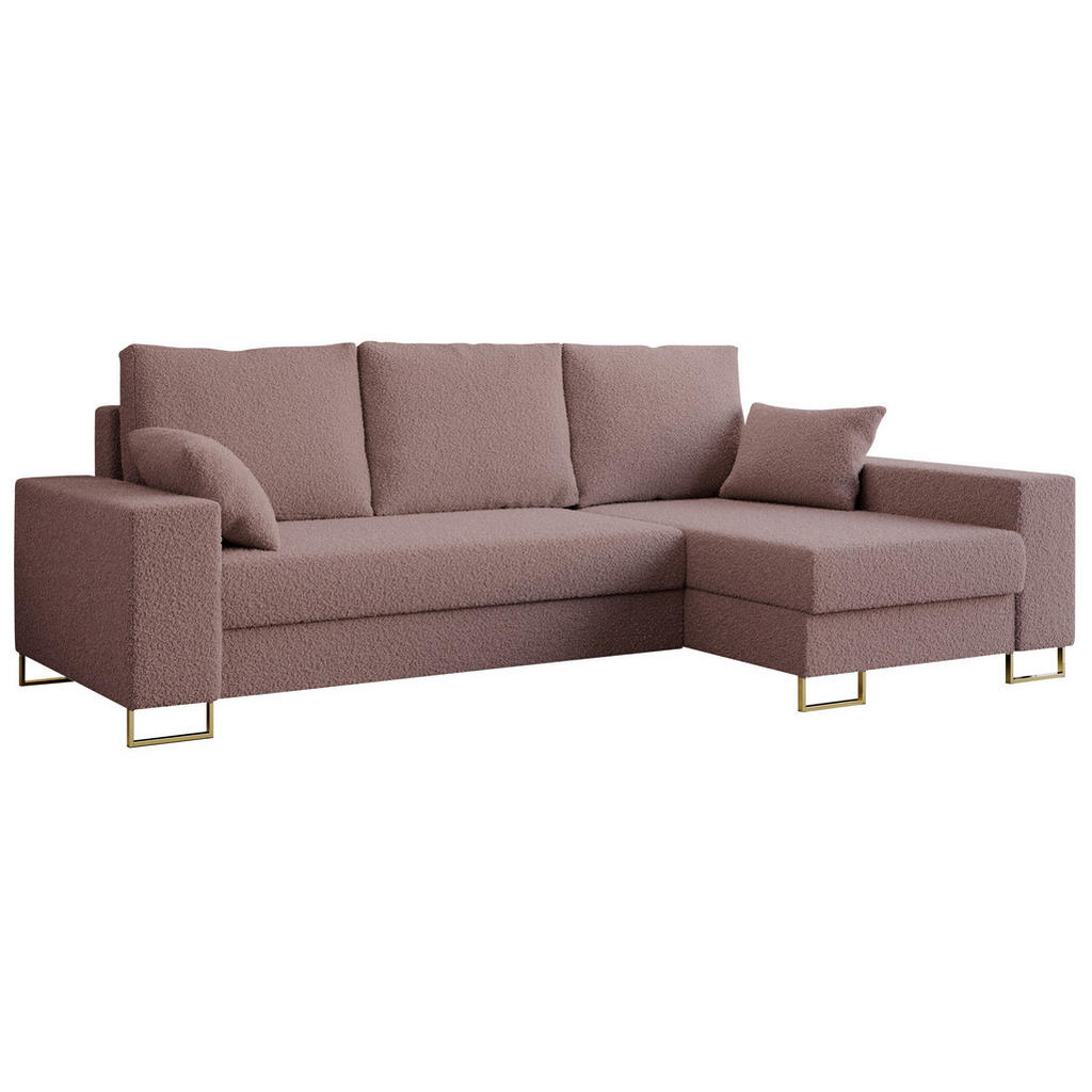 MKS Ecksofa, Rosa, Textil, 3-Sitzer, L-Form,L-Form, 242x138 cm, Wohnzimmer, Sofas & Couches, Wohnlandschaften, Ecksofas von MKS