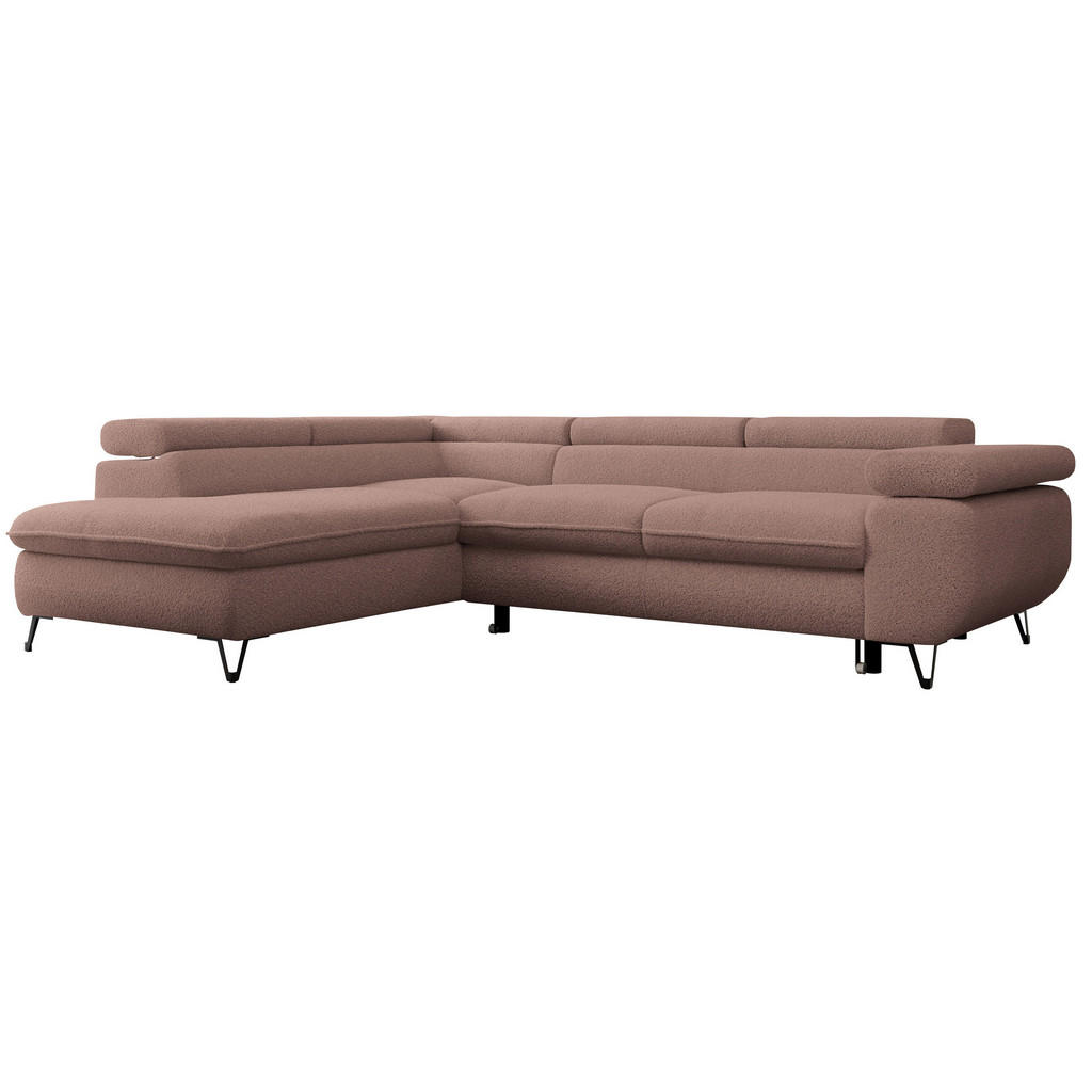 MKS Ecksofa, Rosa, Textil, 3-Sitzer, L-Form,L-Form, 273x208 cm, Oeko-Tex®, Wohnzimmer, Sofas & Couches, Wohnlandschaften, Ecksofas von MKS