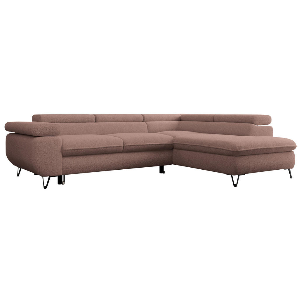MKS Ecksofa, Rosa, Textil, 3-Sitzer, L-Form,L-Form, 273x208 cm, Oeko-Tex®, Wohnzimmer, Sofas & Couches, Wohnlandschaften, Ecksofas von MKS