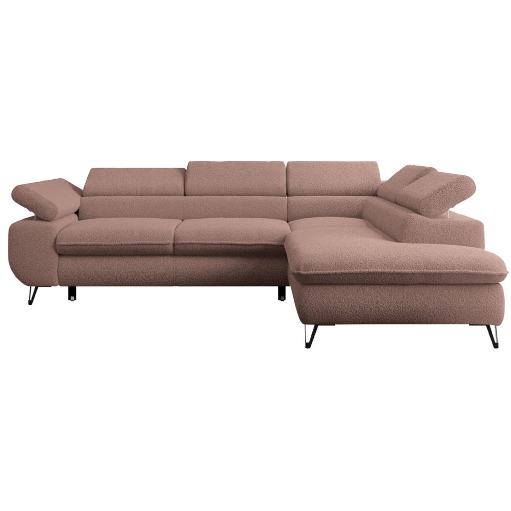 MKS Ecksofa, Rosa, Textil, 3-Sitzer, L-Form,L-Form, 273x208 cm, Oeko-Tex®, Wohnzimmer, Sofas & Couches, Wohnlandschaften, Ecksofas von MKS