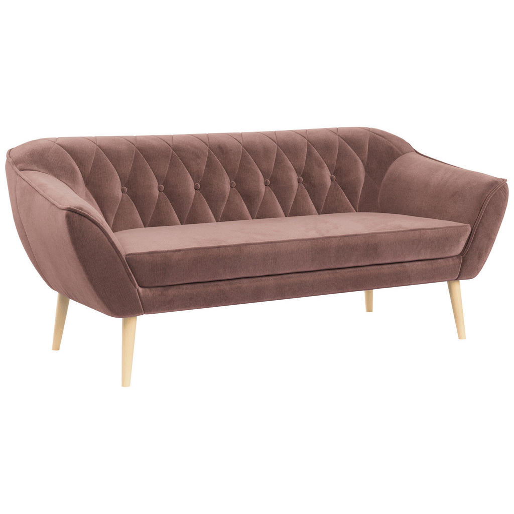 MKS Sofa, Rosa, Textil, 180x75x74 cm, Oeko-Tex®, Wohnzimmer, Sofas & Couches, Sofas, 3-Sitzer Sofas von MKS