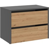 Modo - Schuhschrank mit 2 Böden, Eiche Anthrazit, handgefertigt für Home Office von MODO