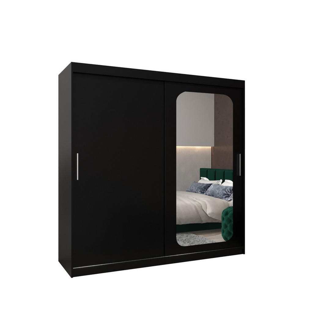 MÖBEL KRYSPOL SCHWEBETÜRENSCHRANK Schwarz