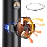 Magnetischer Ofenventilator mit 4 Flügeln, 180°-Drehung mit Thermometer, Warmluftzirkulation für Pellet/Holz/Kamine Magnetischer Ofenventilator mit 4 Flügeln, 180°-Drehung mit Thermometer, Warmluftzirkulation für Pellet/Holz/Kamine