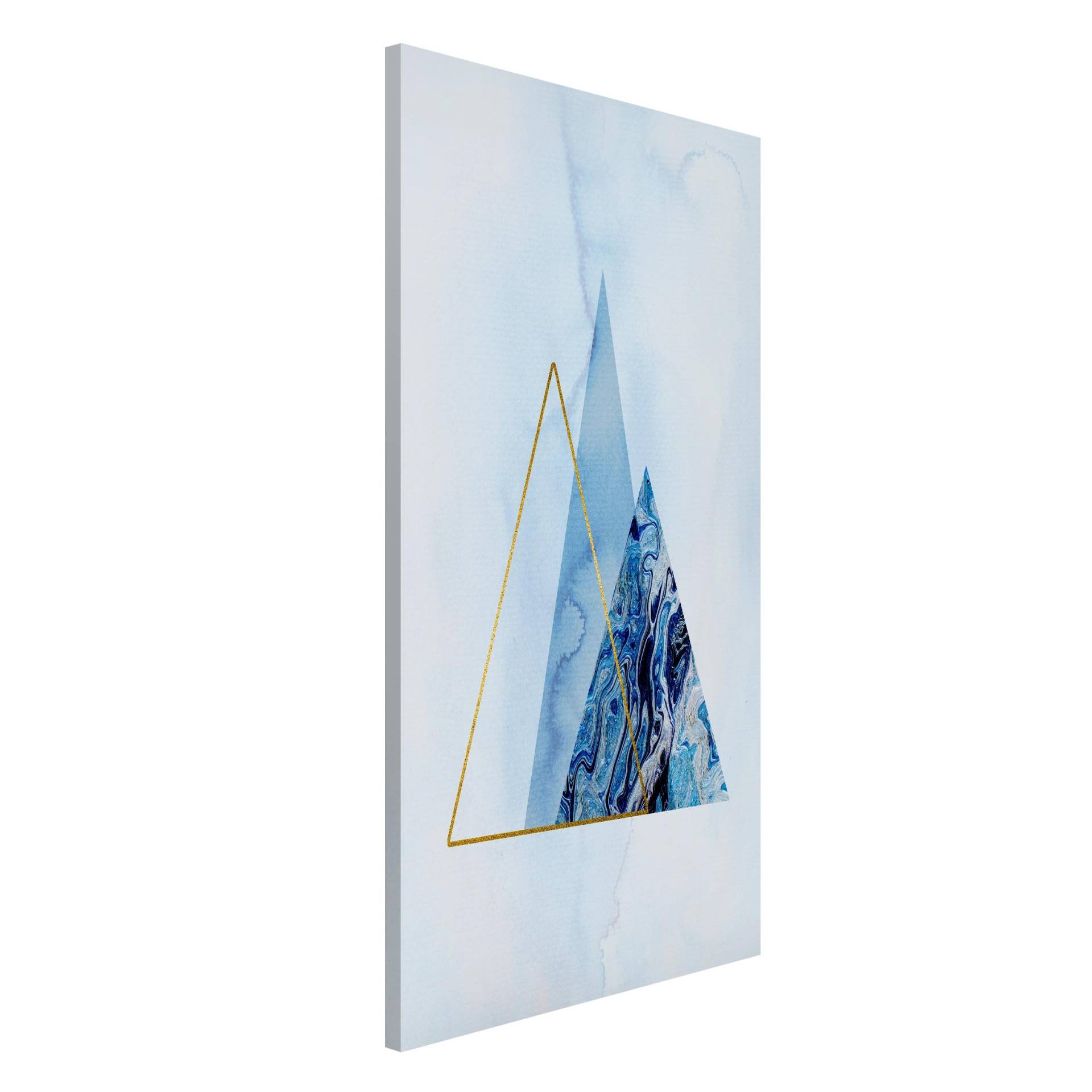 Magnettafel Abstrakt - Hochformat 3:4 Geometrie in Blau und Gold II Magnettafel Abstrakt - Hochformat 3:4 Geometrie in Blau und Gold II