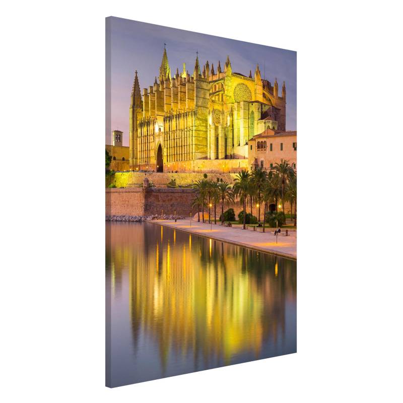 Magnettafel - Querformat 2:1 Catedral de Mallorca Wasserspiegelung