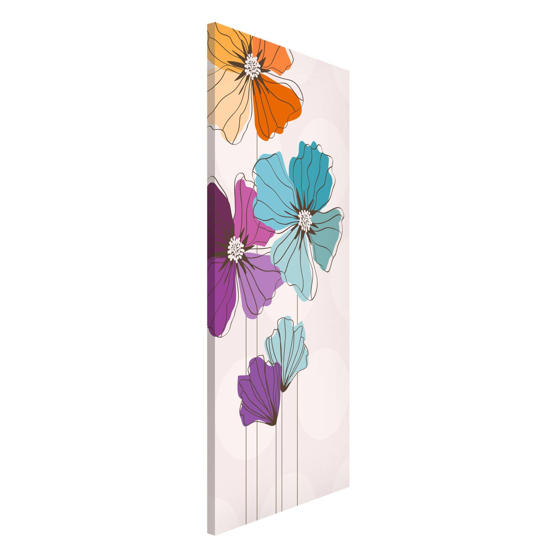 Magnettafel - Hochformat 1:2 Mohn in Pastell