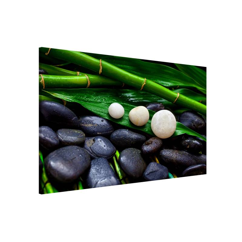 Magnettafel Grüner Bambus mit Zen Steinen