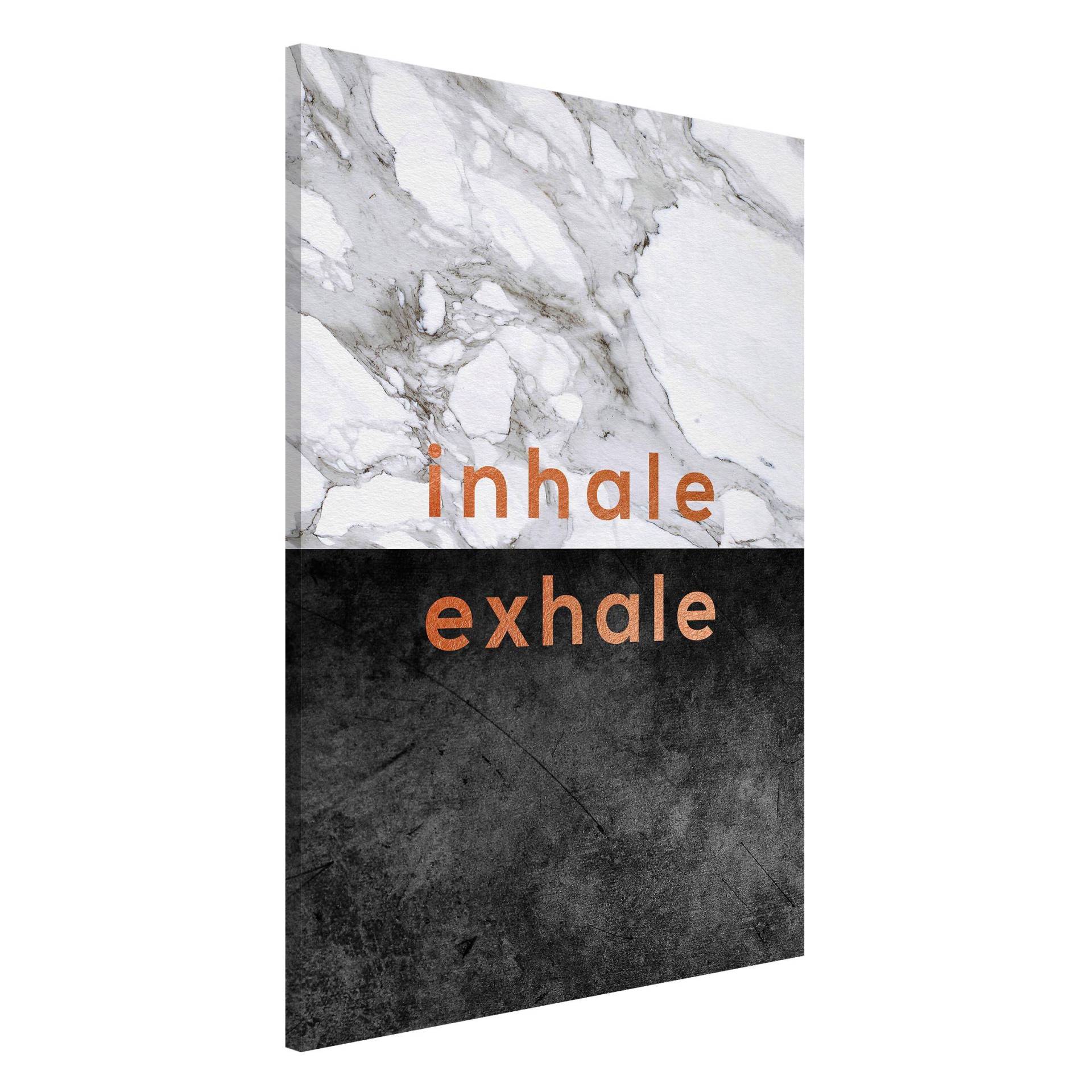 Magnettafel Inhale Exhale Kupfer und Marmor