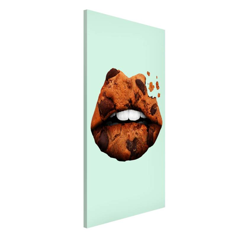 Magnettafel - Hochformat 3:4 Lippen mit Keks
