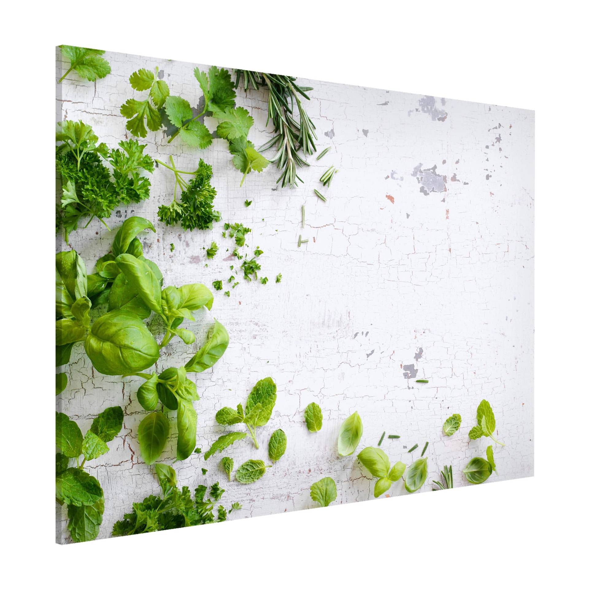 Magnettafel - Querformat 4:3 Kräuter auf Holz Shabby