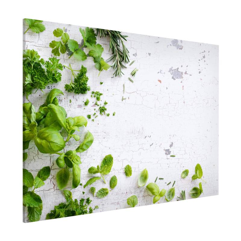 Magnettafel - Querformat 4:3 Kräuter auf Holz Shabby