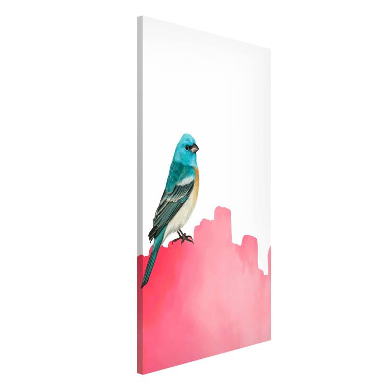 Magnettafel Vogel auf Pink