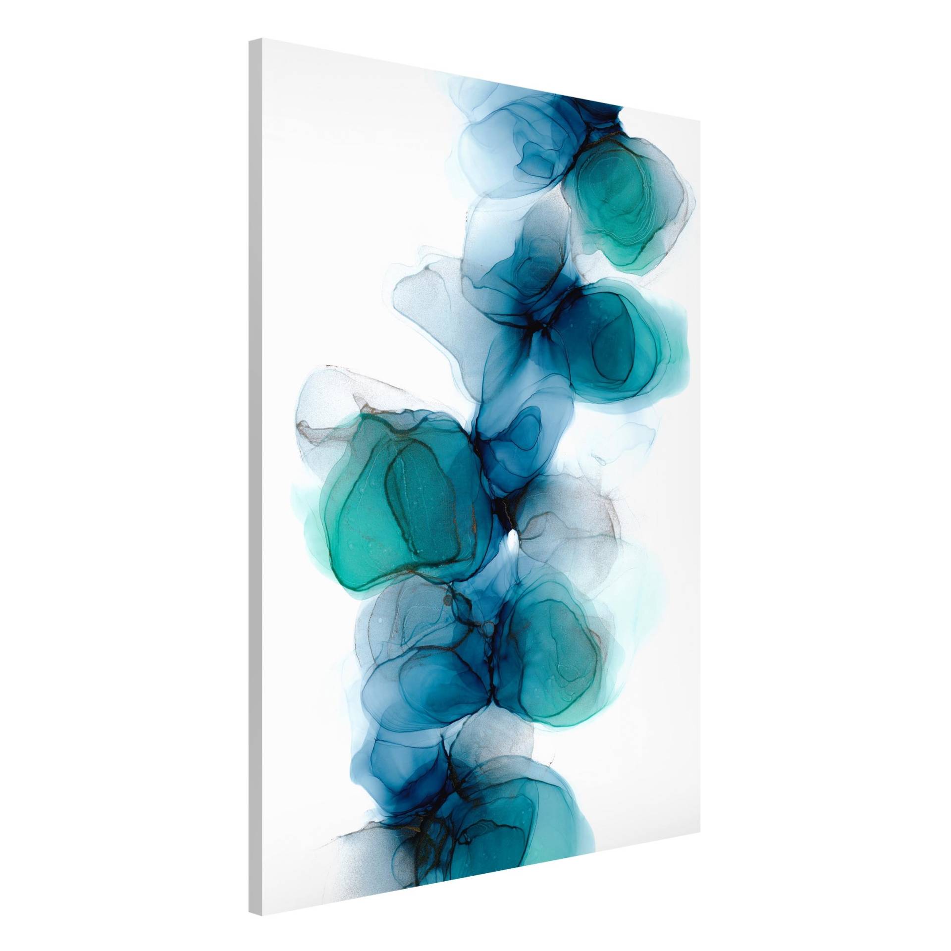 Magnettafel Wilde Blüten in Blau und Gold