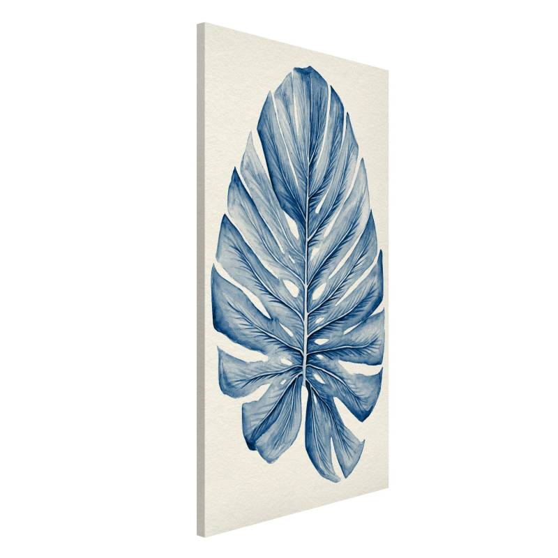 Magnettafel Zeichnung Tropische Monstera in Indigo