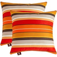 Makimoo 2er Set Kissenbezüge 45x45 cm mit bunten Streifen