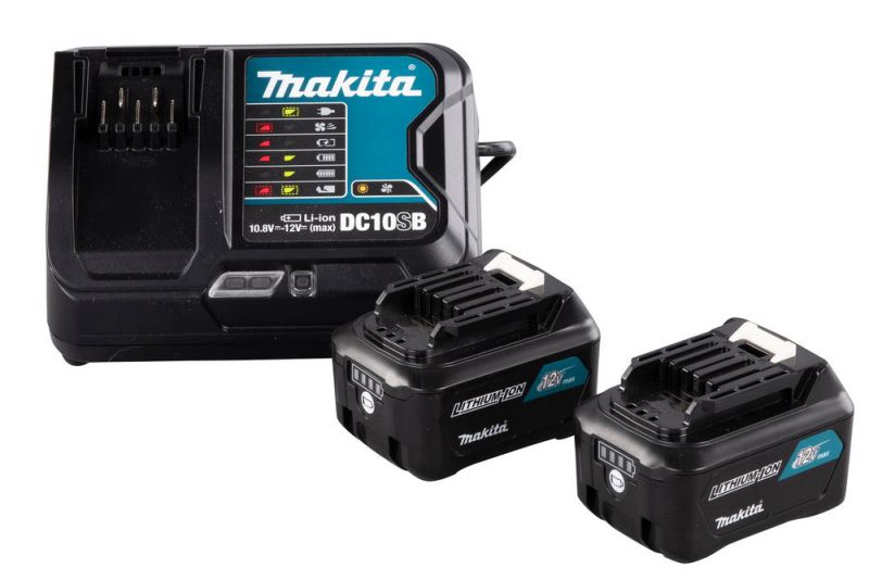 Makita Power Source Kit Li 12V 4Ah inkl. Schnellladegerät & 2 Akkus im Karton (191L68-0) von MAKITA-Zubehör