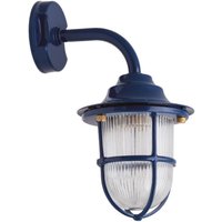 Maritime Wandleuchte außen Messing Glas H: 31 cm IP64 Blau Maritime Wandleuchte außen Messing Glas H: 31 cm IP64 Blau von Lido