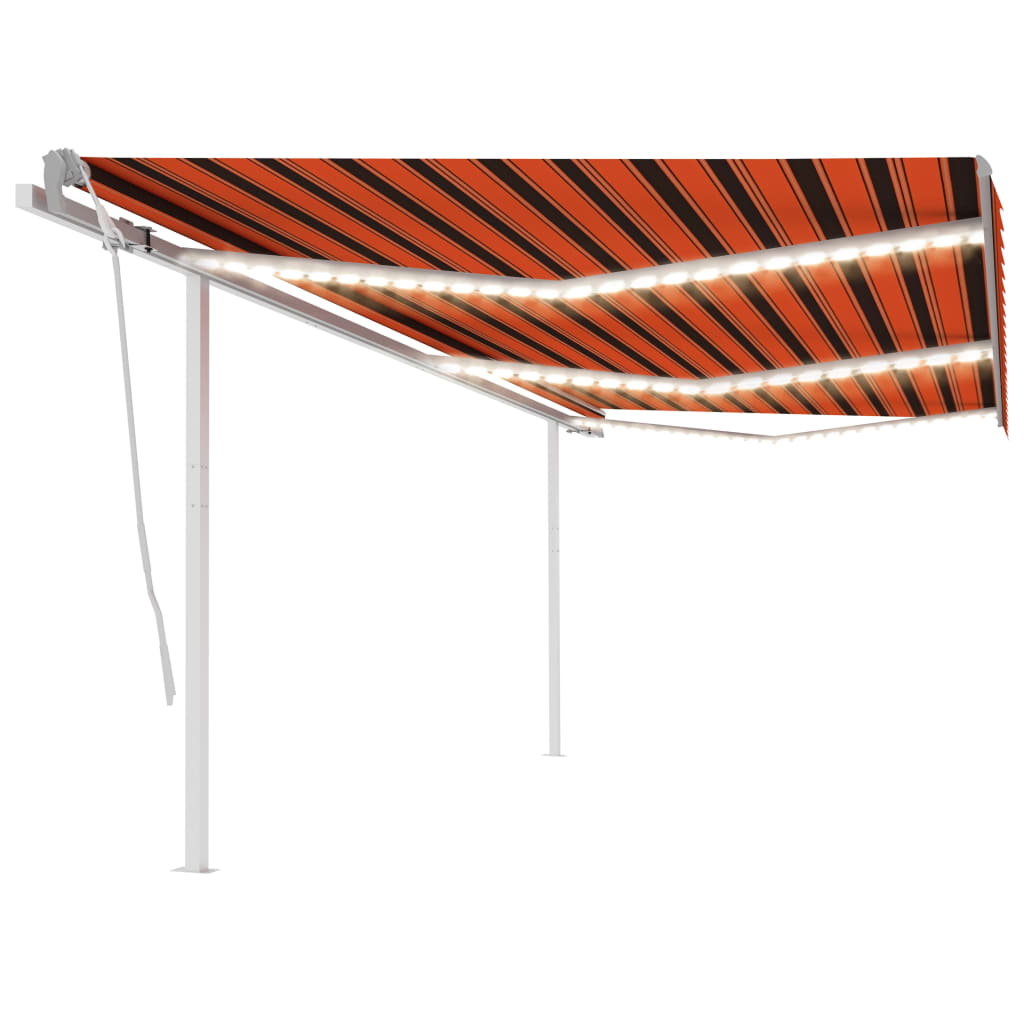Markise Manuell Einziehbar mit LED 6x3,5 m Orange und Braun Gelb und weiß 6 x 3.5 m 1 Markise Manuell Einziehbar mit LED 6x3,5 m Orange und Braun Gelb und weiß 6 x 3.5 m 1