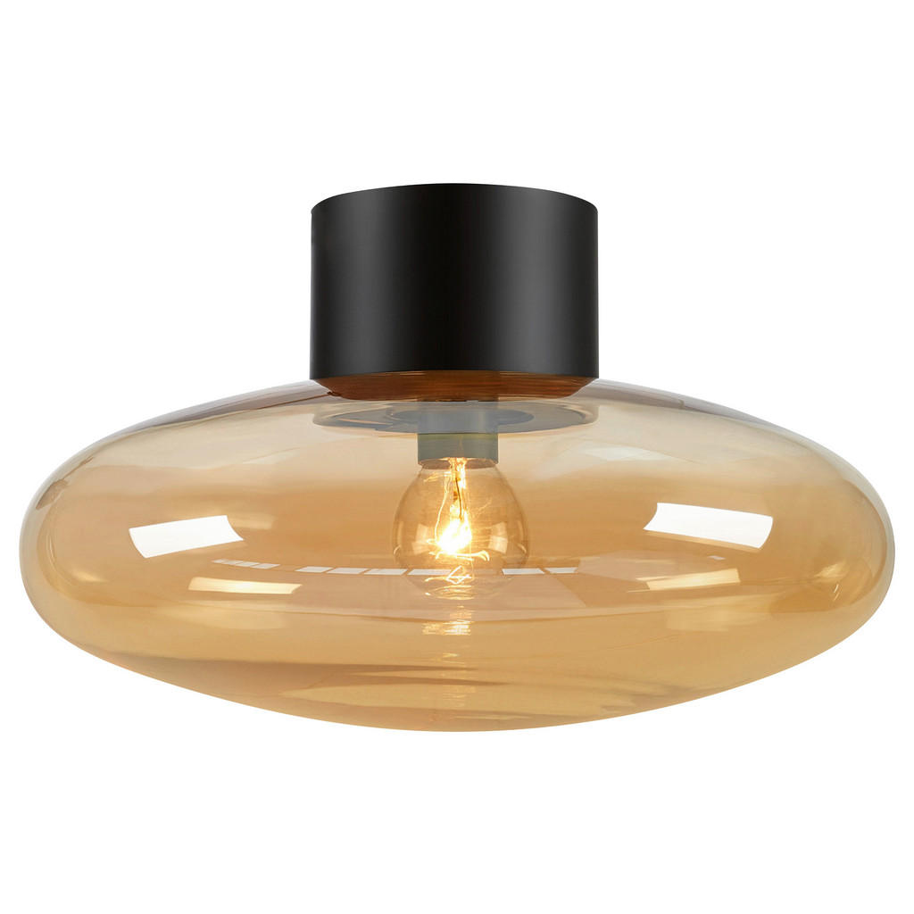 Markslöjd Deckenleuchte Locus, Bernstein, Metall, Glas, rund,rund, 17 cm, gleichmäßige Lichtverteilung, Lampen & Leuchten, Innenbeleuchtung, Leuchten nach Räumen, Schlafzimmerlampen von Markslöjd