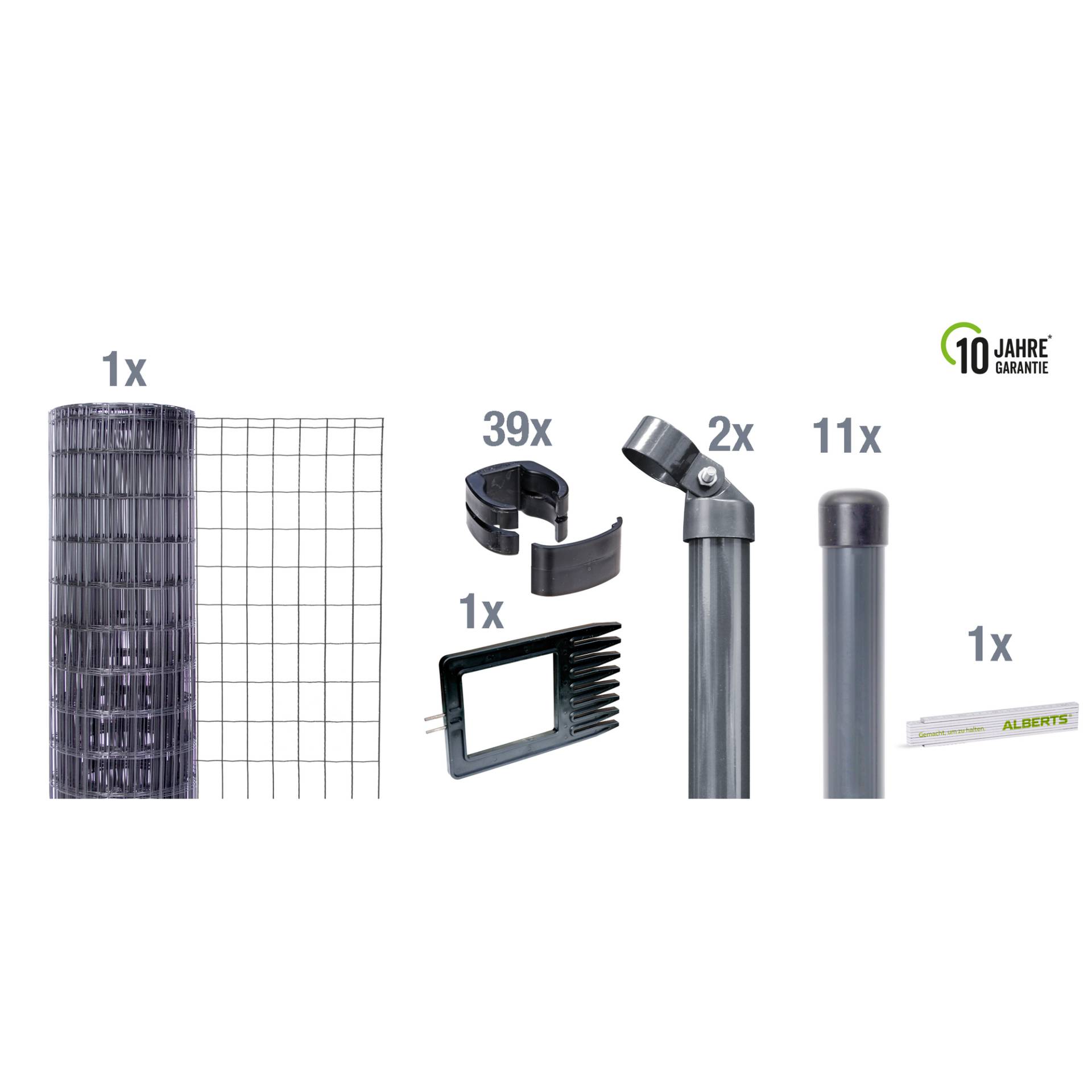 Alberts Maschendrahtgeflecht-Set anthrazit Ø 2,2 mm 81 x 2500 cm Alberts Maschendrahtgeflecht-Set anthrazit Ø 2,2 mm 81 x 2500 cm von Alberts