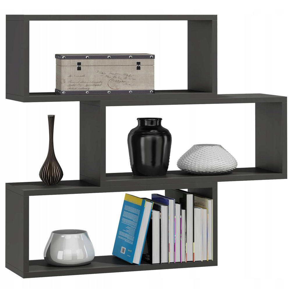 Matkam Möbel Wandregal, Anthrazit, Holzwerkstoff, 65x93x21 cm, Wohnzimmer, Regale, Wandregale von Matkam Möbel