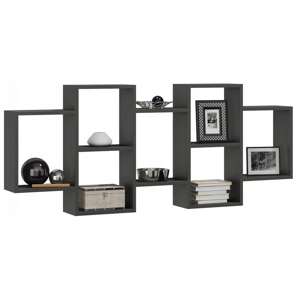 Matkam Möbel Wandregal, Anthrazit, Holzwerkstoff, 147x65x21 cm, Wohnzimmer, Regale, Wandregale von Matkam Möbel