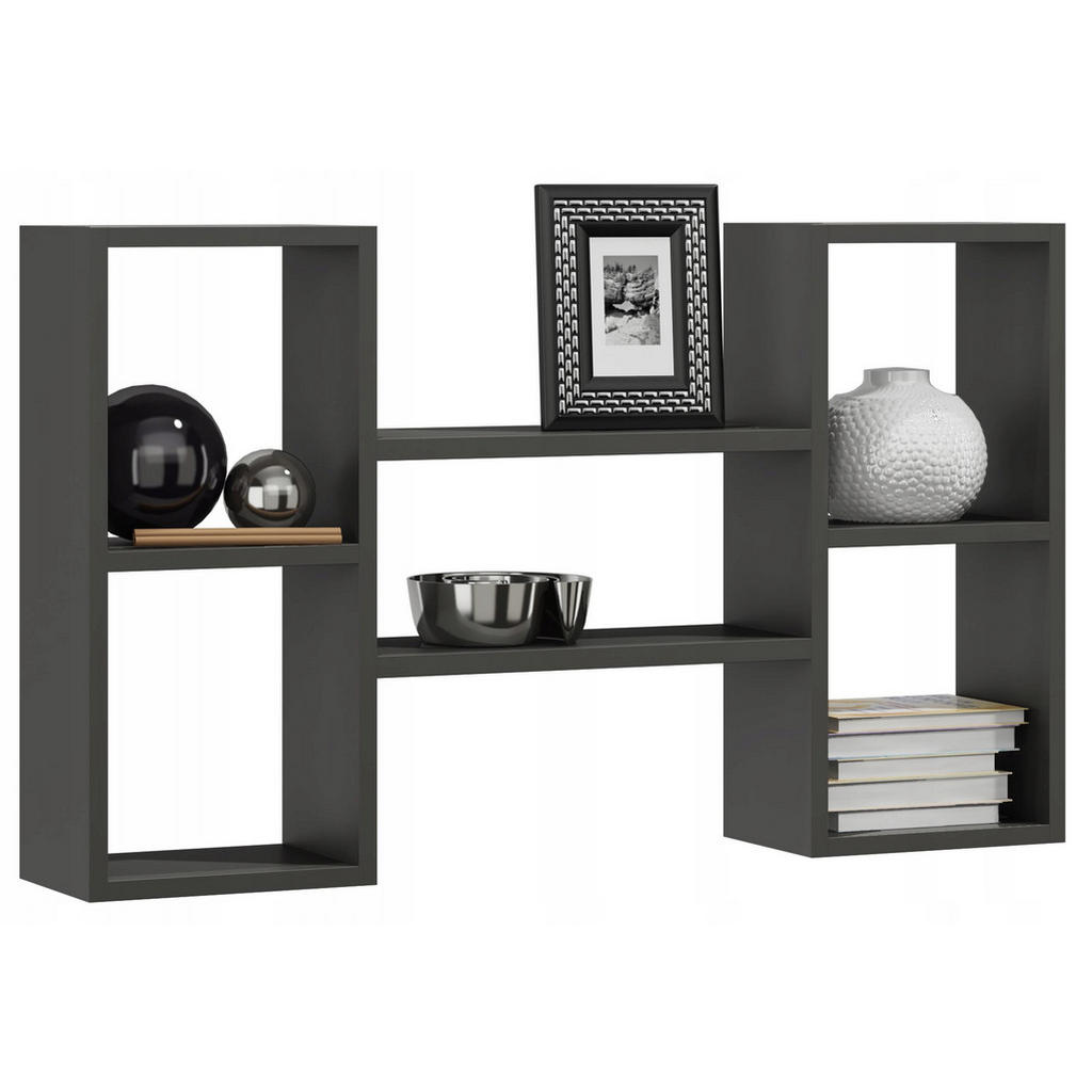 Matkam Möbel Wandregal, Anthrazit, Holzwerkstoff, 92x65x21 cm, Wohnzimmer, Regale, Wandregale von Matkam Möbel