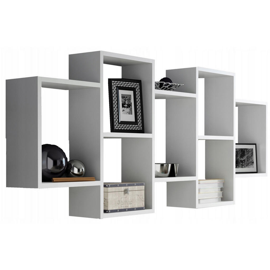 Matkam Möbel Wandregal, Weiß, Holzwerkstoff, 147x65x21 cm, Wohnzimmer, Regale, Wandregale von Matkam Möbel