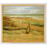 Max Liebermann: Bild 'Dünenpromenade' (1908), Version weiß-goldfarben gerahmt
