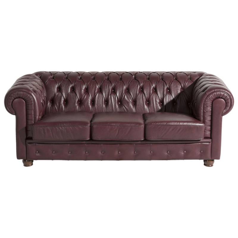 Max Winzer CHESTERFIELD-DREISITZER-SOFA Rot