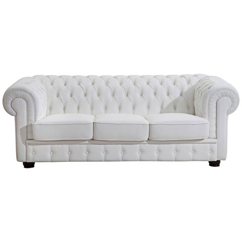 Max Winzer CHESTERFIELD-DREISITZER-SOFA Weiß