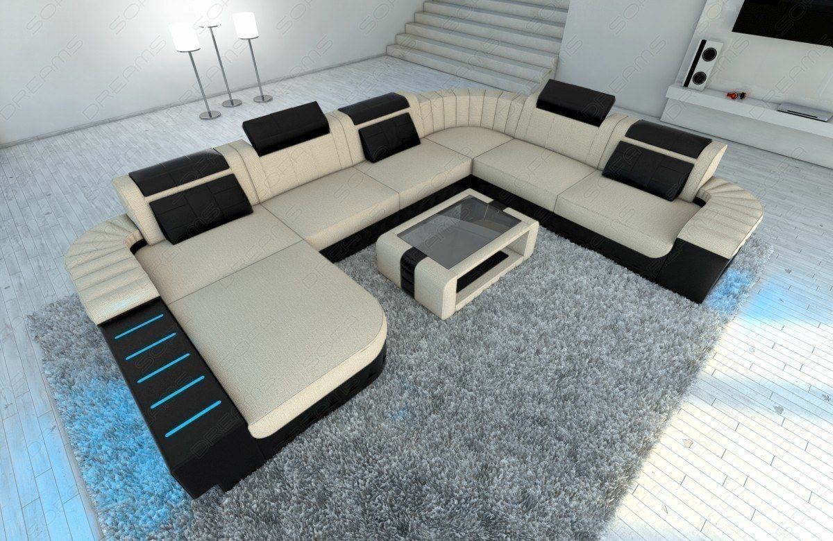 Mega Stoff-Wohnlandschaft Bellagio XXL mit LED