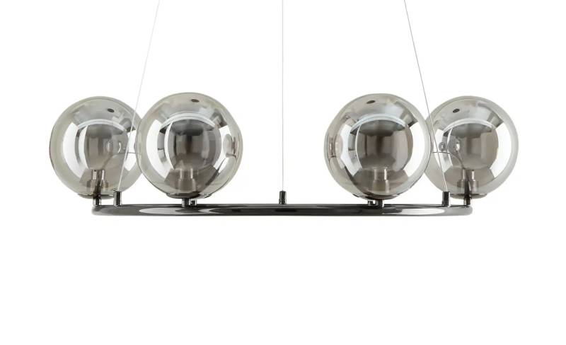 Meisterleuchten LED-Krone 6-flammig  schwarzchrom/Rauchglas   ¦ schwarz ¦ Maße (cm): H: 150  Ø: 70.0 Lampen & Leuchten > Innenleuchten > Kronleuchter - Möbel Kraft