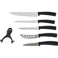 Messer-Set AXENTIA 6-tlg Edelstahlklinge 1 Stück inkl. Obstschäler, Pizzamesser