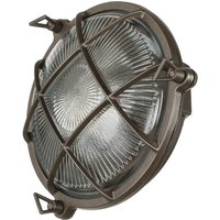 Messinglampe außen Maritim Ø 21 cm Schwarz antik IP64 von Lido