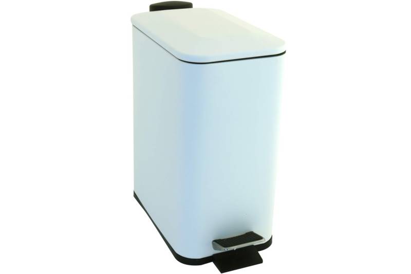 Metall Tretmülleimer Homeline 5 Liter creme Bad Mülleimer eckig