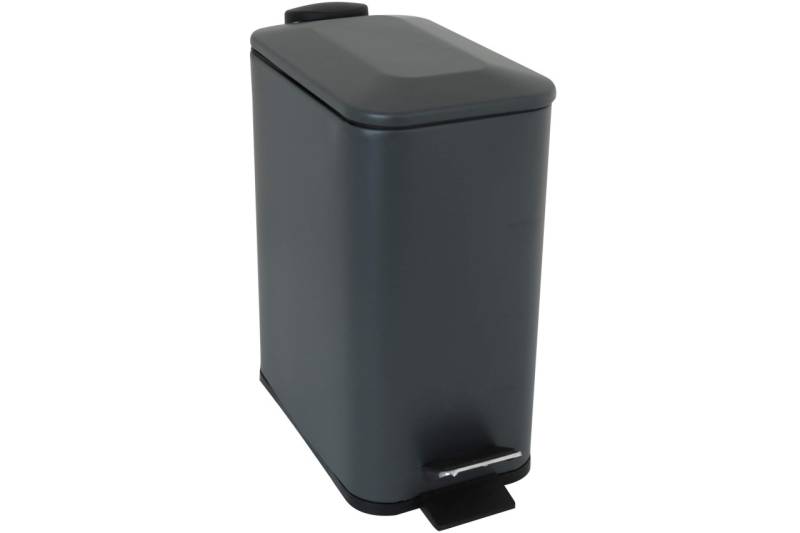 Metall Tretmülleimer Homeline 5 Liter grau Bad Mülleimer eckig
