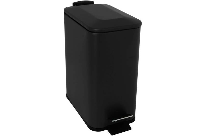 Metall Tretmülleimer Homeline 5 Liter schwarz Bad Mülleimer eckig