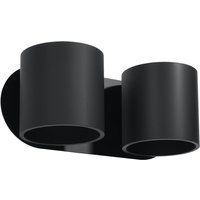 Metall Wandleuchte Schwarz B:26cm H:12cm Modern 2x G9 von Sollux