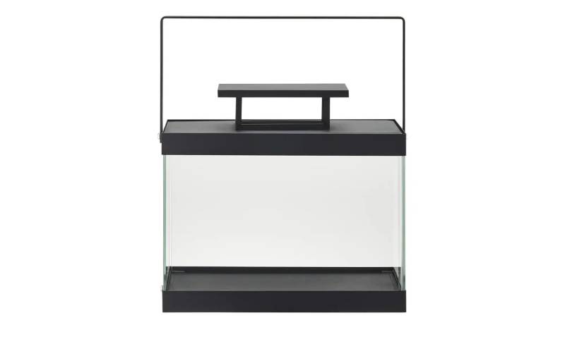 Metalllaterne   ¦ schwarz ¦ Metall,Glas ¦ Maße (cm): B: 33 H: 30 T: 15.0