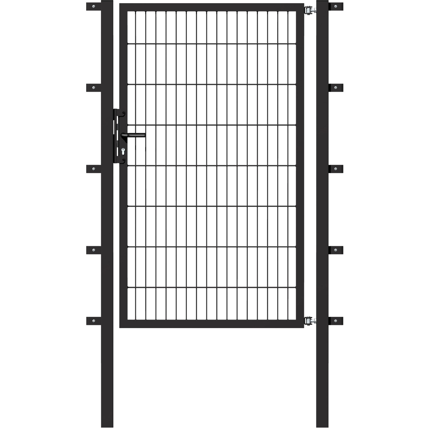 Metallzaun Einzeltor für Doppelstabmatte Anthrazit 200 cm x 100 cm von -