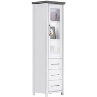 Miami Hochvitrine Kiefer Massiv Weiss